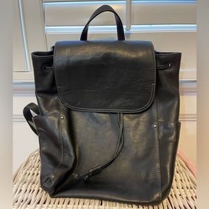 Black Leather Backpack
